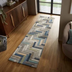 Flair Russo Wool Geometric Modern Runner -EGLO Shop 30741666