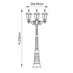 Vogue Trenton Outdoor 3 Light Lamppost -EGLO Shop 30743490 alt08
