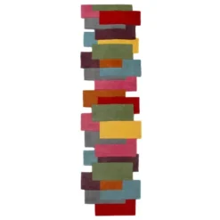 Abstract Collage Wool Runner -EGLO Shop 30751345