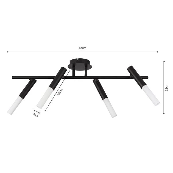 Lyla 4 Light Semi Flush Ceiling Light 7 Lyla 4 Light Semi Flush Ceiling Light - Image 7