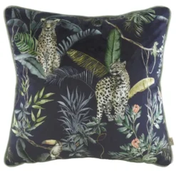 Jungle Leopard Cushion Petrol