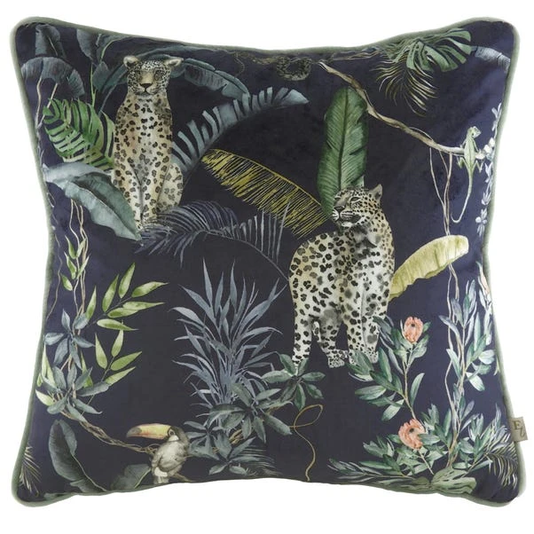 Jungle Leopard Cushion Petrol 1 Jungle Leopard Cushion Petrol