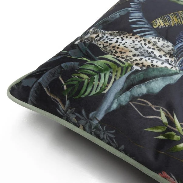 Jungle Leopard Cushion Petrol 4 Jungle Leopard Cushion Petrol - Image 4