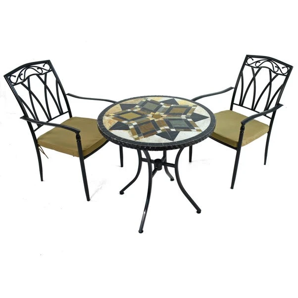 Dallas 76cm Bistro Table Set With 2 Austin Chairs 2 Dallas 76cm Bistro Table Set With 2 Austin Chairs - Image 2