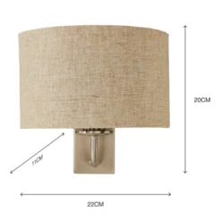 Set Of 2 Preston Natural Shaded Wall Lights -EGLO Shop 30762441 alt05
