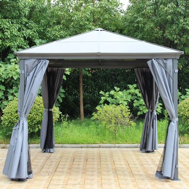 Lugano Polycarbonate 3m X 3m Grey Gazebo 2 Lugano Polycarbonate 3m X 3m Grey Gazebo - Image 2