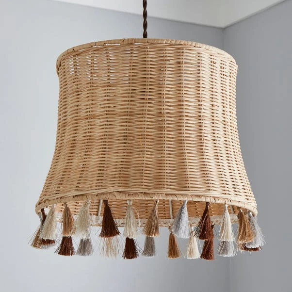 Fiesta Rattan Tassel Easy Fit Pendant Shade 2 Fiesta Rattan Tassel Easy Fit Pendant Shade - Image 2