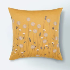 Scandi Floral Ochre Cushion Cover