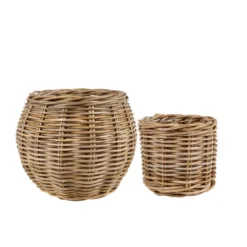 Churchgate Set Of 2 Rattan Planters 7 Churchgate Set Of 2 Rattan Planters -EGLO Shop 30788937 alt02