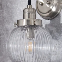 Broden Ribbed Chrome Wall Light -EGLO Shop 30789885 alt02