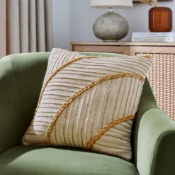 Artisan Jute Abstract Natural Cushion Cover