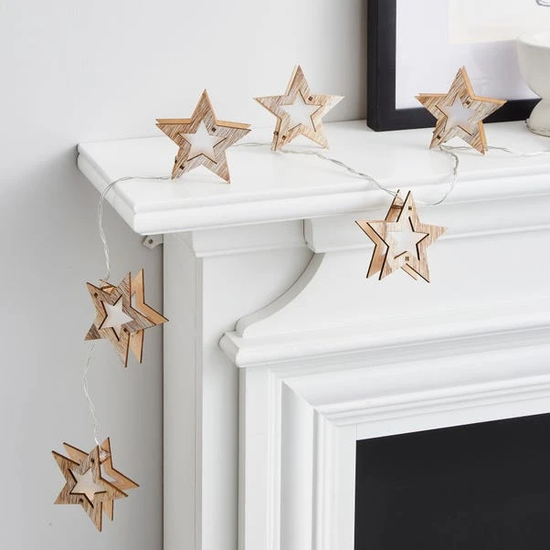 Wooden Star LED String Lights 2 Wooden Star LED String Lights - Image 2