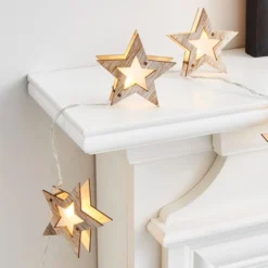 Wooden Star LED String Lights 6 Wooden Star LED String Lights -EGLO Shop 30798501 alt02