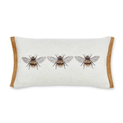 Bees Natural Cushion Cover