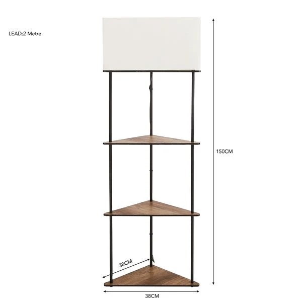 Fulton Corner Shelved Floor Lamp Rustic Pine 6 Fulton Corner Shelved Floor Lamp Rustic Pine - Image 6