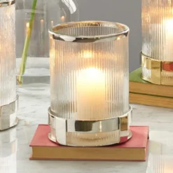 Metal And Glass Hurricane Lantern