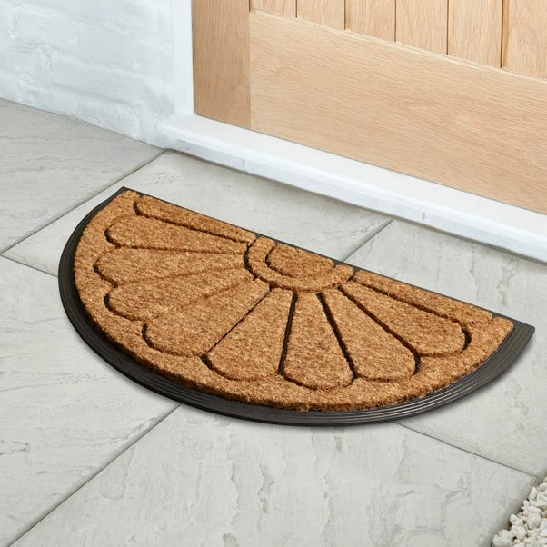 Scroll Half Moon Rubber And Coir Doormat 1 Scroll Half Moon Rubber And Coir Doormat