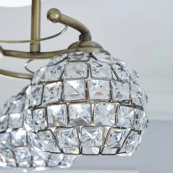 Bergen Crystal Antique Brass 3 Light Semi Flush Ceiling Light -EGLO Shop 30823722 alt02