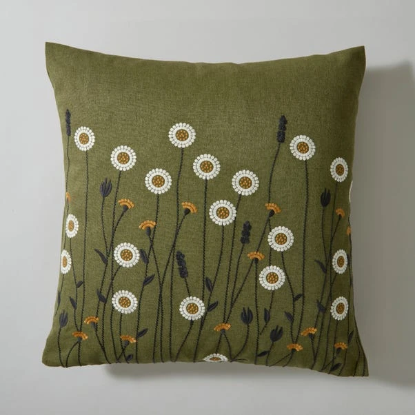 Scandi Floral Olive Cushion 3 Scandi Floral Olive Cushion - Image 3