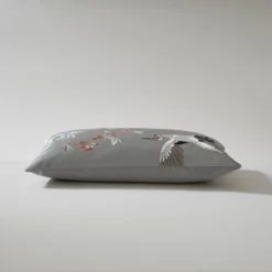 Embroidered Crane Silver Cushion Cover 9 Embroidered Crane Silver Cushion Cover -EGLO Shop 30826665 alt03