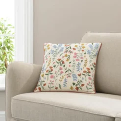 Embroidered Ditsy Floral Cushion