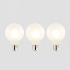 Status Set Of 3 Bradford 4W G80 Frosted Dimmable Bulbs