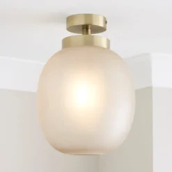 Lixue Recycled Glass Frosted Smoked Flush Ceiling Light