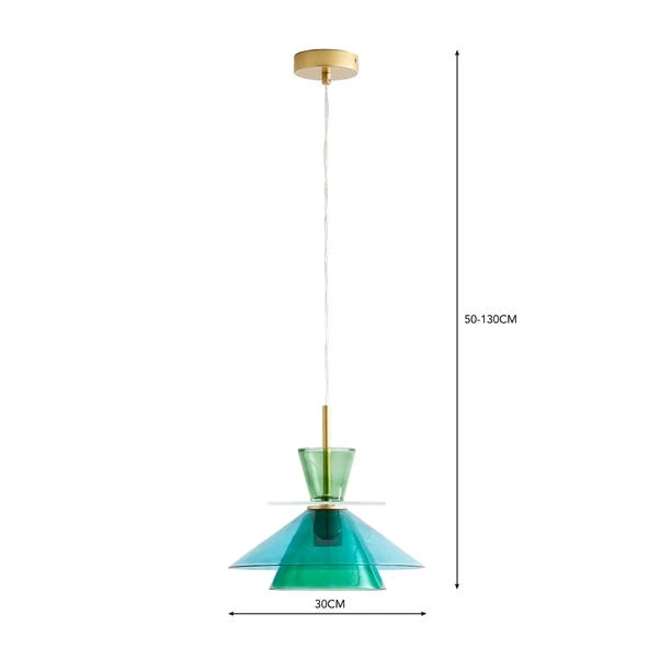 Avril Blue Layered Glass Pendant Light 5 Avril Blue Layered Glass Pendant Light - Image 5