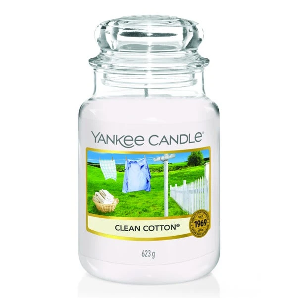 Yankee Candle Clean Cotton Original Large Jar Candle 2 Yankee Candle Clean Cotton Original Large Jar Candle - Image 2