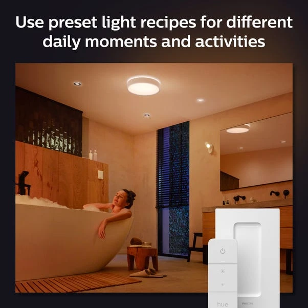 Philips HUE Devere Medium Smart LED Flush Ceiling Light 6 Philips HUE Devere Medium Smart LED Flush Ceiling Light - Image 6