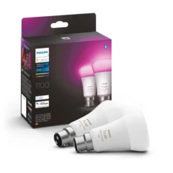 Set Of 2 Philips HUE Smart 8W BC GLS LED Colour Changing Bulbs