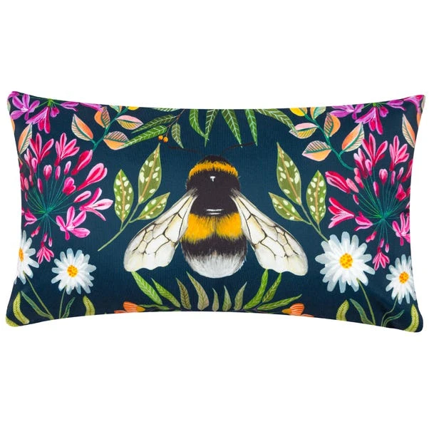 Wylder Nature House Of Bloom Zinnia Bee Outdoor Boudoir Cushion 1 Wylder Nature House Of Bloom Zinnia Bee Outdoor Boudoir Cushion
