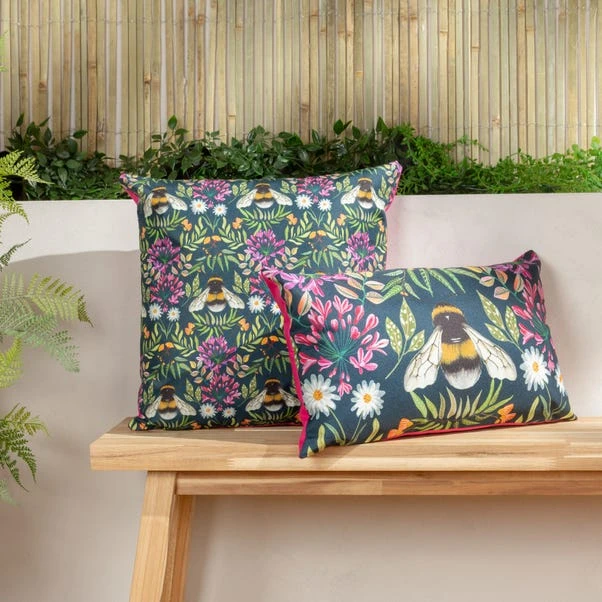 Wylder Nature House Of Bloom Zinnia Bee Outdoor Boudoir Cushion 4 Wylder Nature House Of Bloom Zinnia Bee Outdoor Boudoir Cushion - Image 4