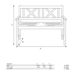 Cambridge 2 Seater Acacia Wood Bench 19 Cambridge 2 Seater Acacia Wood Bench -EGLO Shop 30845585 alt04