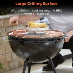 Tower Sphere Charcoal Pit 'n' Grill, Black Steel -EGLO Shop 30849199 alt04