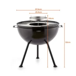 Tower Sphere Charcoal Pit 'n' Grill, Black Steel -EGLO Shop 30849199 alt08