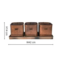 Set Of 3 Herb Hampton Outdoor Planters With Tray 10 Set Of 3 Herb Hampton Outdoor Planters With Tray -EGLO Shop 30849572 alt04