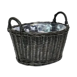 Polyrattan Lined Basket Plant Pot -EGLO Shop 30849593 alt01