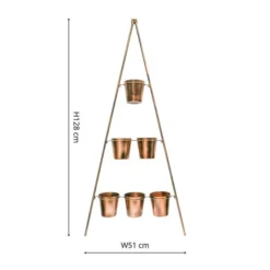 Gold Metal Wall Plant Stand With Planters 12 Gold Metal Wall Plant Stand With Planters -EGLO Shop 30849600 alt04