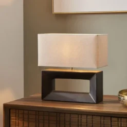 Block Black Ceramic Table Lamp