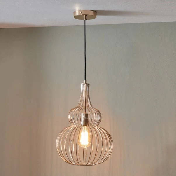 Dania Metal Shaped Wire Pendant Light 1 Dania Metal Shaped Wire Pendant Light