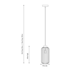 Dania Matt Black Wire Tall Pendant Light -EGLO Shop 30850620 alt05