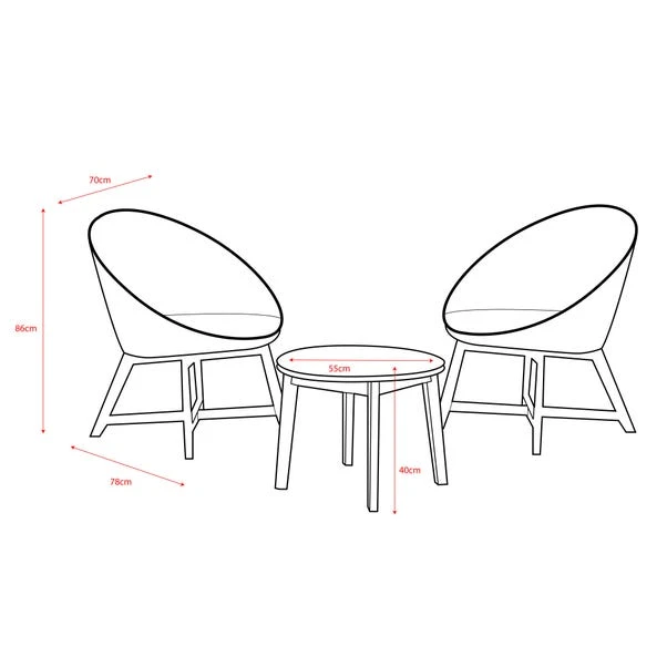 Chedworth Curved 2 Seater Bistro Set 3 Chedworth Curved 2 Seater Bistro Set - Image 3