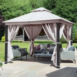 Luxury 3m X 3m Gazebo With LED Light -EGLO Shop 30854702 alt03