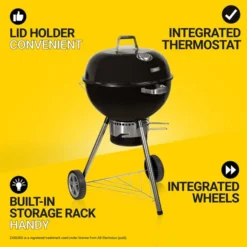 Zanussi Premium Kettle Charcoal BBQ & Cover -EGLO Shop 30856036 alt02