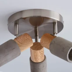 Inka Concrete Wood Effect 3 Light Semi Flush Spotlight -EGLO Shop 30856610 alt03