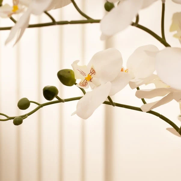 Artificial White Orchid In Grey Terrazzo Plant Pot 2 Artificial White Orchid In Grey Terrazzo Plant Pot - Image 2