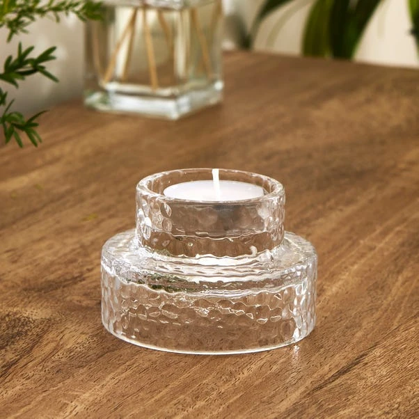 Mottled Glass Tealight Holder 2 Mottled Glass Tealight Holder - Image 2