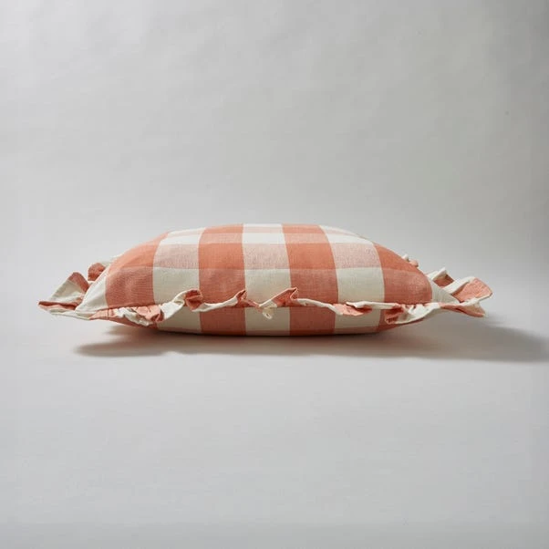 Frilled Check Cushion Clay 4 Frilled Check Cushion Clay - Image 4