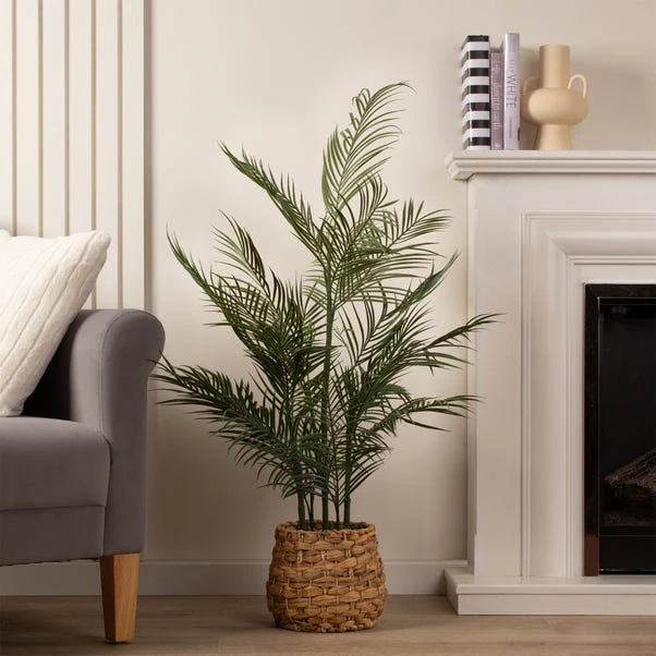 Artificial Palm Tree In Woven Basket Plant Pot 1 Artificial Palm Tree In Woven Basket Plant Pot
